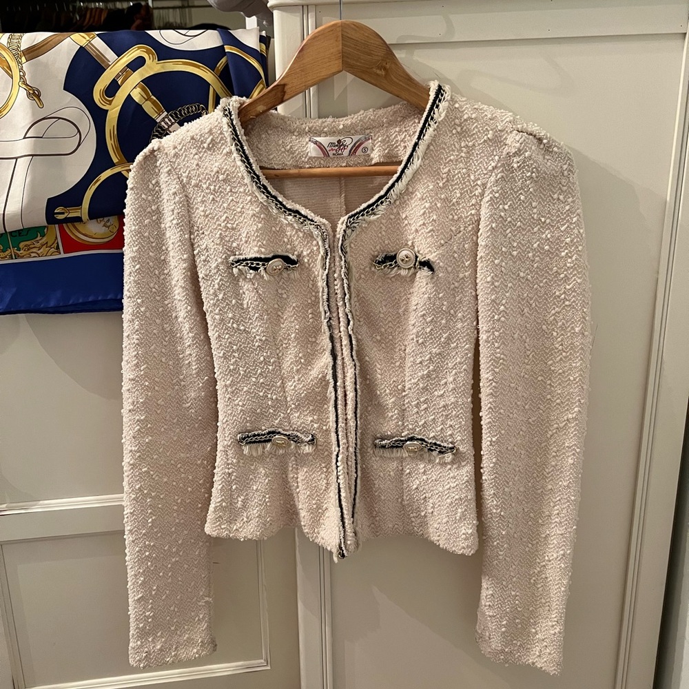 Boutique Vintage Tweed Sweater Jacket Coat